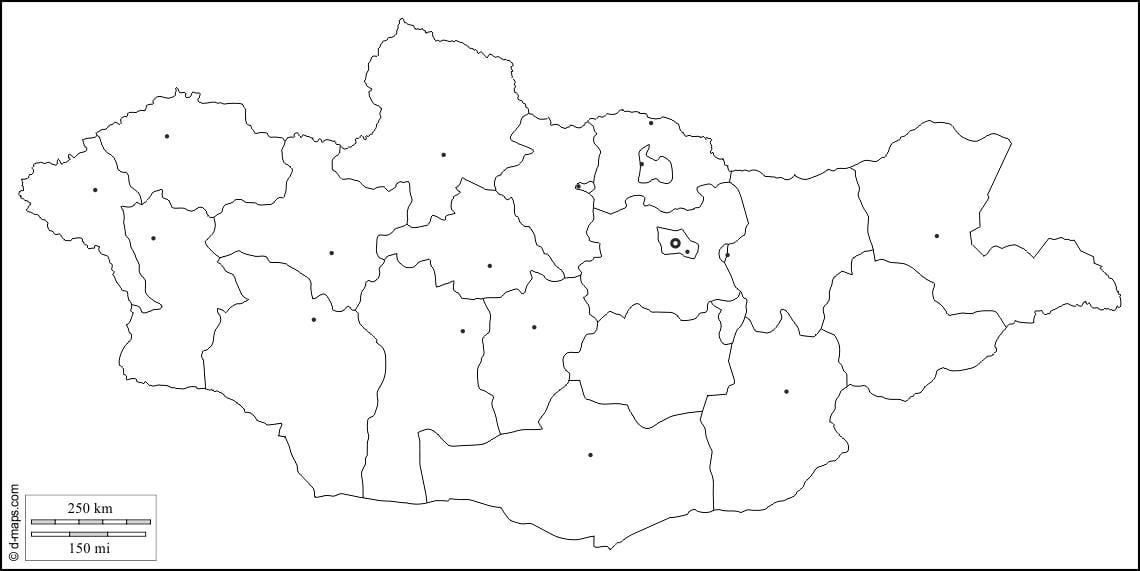 bản đồ trắng của Mongolia