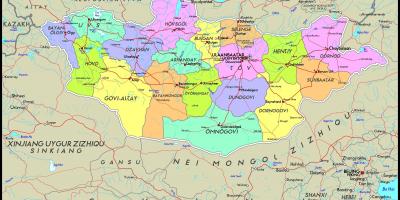 Bản đồ vật lý của Mongolia
