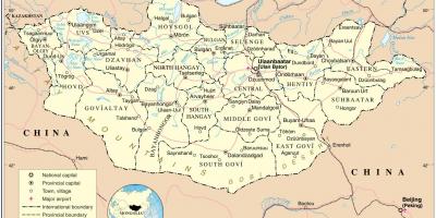 Mông cổ nước bản đồ