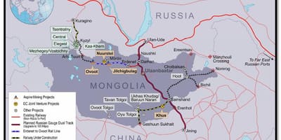 Mông cổ bản đồ đường sắt